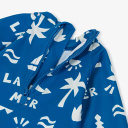 Petit Bateau-Boys Blue Seaside Graphic Swim Top (UPF 50+) | Childrensalon Outlet