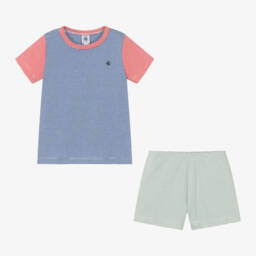 Petit Bateau-Boys Blue Stripe Pyjama Set | Childrensalon Outlet