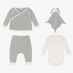 Petit Bateau-Boys Blue Striped Organic Set | Childrensalon Outlet