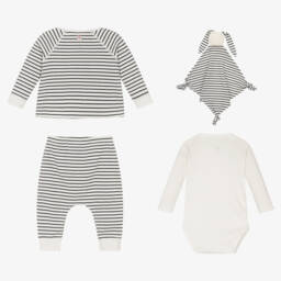 Petit Bateau-Boys Blue Striped Organic Set | Childrensalon Outlet