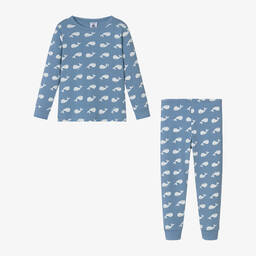Petit Bateau-Boys Blue Whale Organic Cotton Pyjamas | Childrensalon Outlet