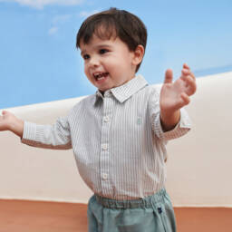 Petit Bateau-بنطلون كتان أخضر صديق للبيئة للأولاد | Childrensalon Outlet
