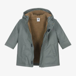 Petit Bateau-Boys Grey Fleece-Lined Raincoat | Childrensalon Outlet