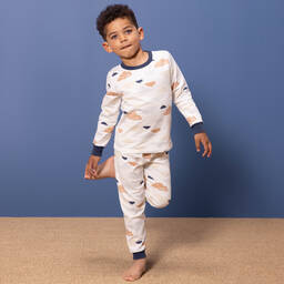 Petit Bateau-Кремовая хлопковая пижама с облаками | Childrensalon Outlet