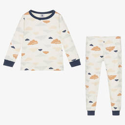 Petit Bateau-Кремовая хлопковая пижама с облаками | Childrensalon Outlet
