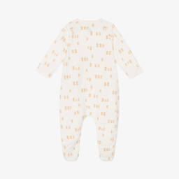 Petit Bateau-Boys Ivory Cotton Sleepsuit | Childrensalon Outlet