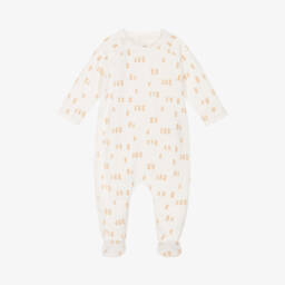 Petit Bateau-Boys Ivory Cotton Sleepsuit | Childrensalon Outlet