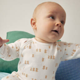 Petit Bateau-Boys Ivory Cotton Sleepsuit | Childrensalon Outlet