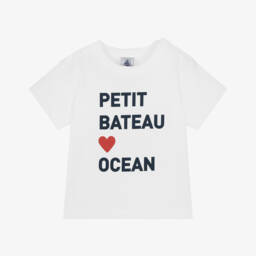 Petit Bateau-Boys Ivory Cotton Tee Delight | Childrensalon Outlet
