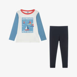 Petit Bateau-Boys Nautical Blue Sleepwear Set | Childrensalon Outlet