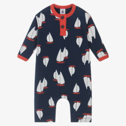 Petit Bateau-Boys' Nautical Cotton Romper | Childrensalon Outlet