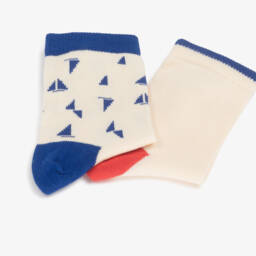 Petit Bateau-Кремовые хлопковые носки для мальчиков в морском стиле (набор из двух пар) | Childrensalon Outlet