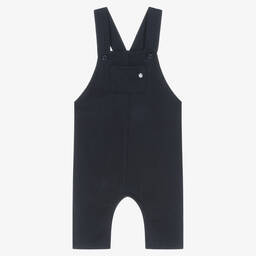 Petit Bateau-Boys Navy Blue Cotton Jersey Dungarees | Childrensalon Outlet