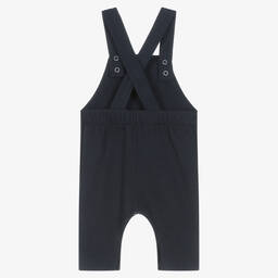 Petit Bateau-Boys Navy Blue Cotton Jersey Dungarees | Childrensalon Outlet