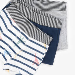 Petit Bateau-Тройка синих хлопковых боксеров для мальчиков | Childrensalon Outlet