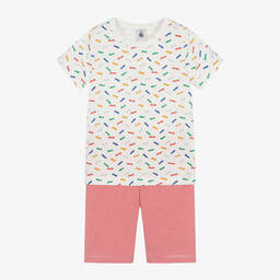 Petit Bateau-Boys Red Cotton Short Pyjamas | Childrensalon Outlet