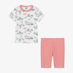 Petit Bateau-طقم نوم قطني أحمر وأبيض للأولاد | Childrensalon Outlet