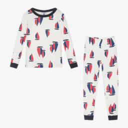 Petit Bateau-بيجاما قطن عضوي لون عاجي للأولاد | Childrensalon Outlet