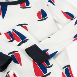 Petit Bateau-بيجاما قطن عضوي لون عاجي للأولاد | Childrensalon Outlet