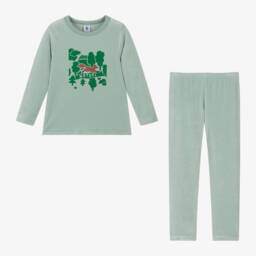 Petit Bateau-Зеленая велюровая пижама для мальчиков | Childrensalon Outlet