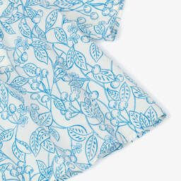 Petit Bateau-Girls Blue Cherry Blossom Top | Childrensalon Outlet