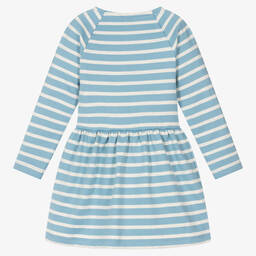 Petit Bateau-Хлопковое платье в серо-голубую полоску | Childrensalon Outlet