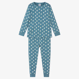Petit Bateau-Голубая пижама из органического хлопка в цветочек | Childrensalon Outlet