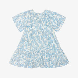 Petit Bateau-Girls Blue & White Cherry Print Dress | Childrensalon Outlet