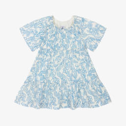 Petit Bateau-Girls Blue & White Cherry Print Dress | Childrensalon Outlet