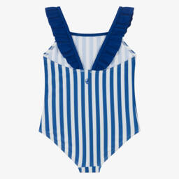 Petit Bateau-Girls Blue & White Stripe Swimsuit | Childrensalon Outlet
