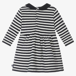 Petit Bateau-Girls Blue & White Striped Cotton Dress | Childrensalon Outlet