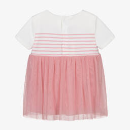Petit Bateau-فستان بناتي وردي من الجيرسيه والتول | Childrensalon Outlet