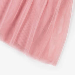 Petit Bateau-فستان بناتي وردي من الجيرسيه والتول | Childrensalon Outlet