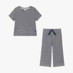 Petit Bateau-Girls Classic Blue Striped Sleepwear | Childrensalon Outlet