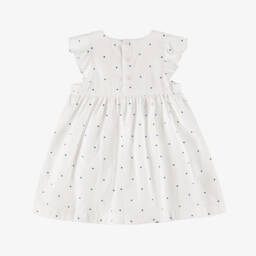 Petit Bateau-Girls Cotton Dress with Blue Spots | Childrensalon Outlet