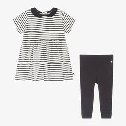 بتي باتو-طقم ليقنز أطفال بناتي قطن لون كحلي وأبيض | Childrensalon Outlet