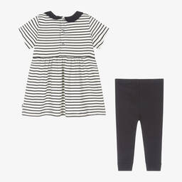 بتي باتو-طقم ليقنز أطفال بناتي قطن لون كحلي وأبيض | Childrensalon Outlet