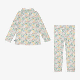 بتي باتو-بيجاما بطبعة ورود قطن عضوي لون عاجي | Childrensalon Outlet