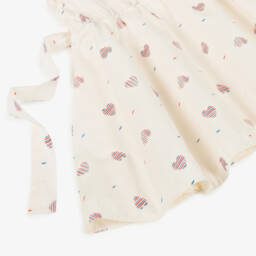 Petit Bateau-Girls Cream Heart Patterned Cotton Dress | Childrensalon Outlet