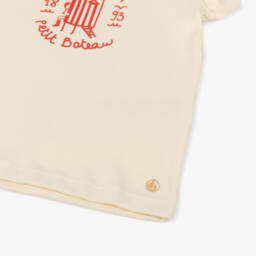 Petit Bateau-تيشيرت كريمي مزين بالكشكش للبنات | Childrensalon Outlet