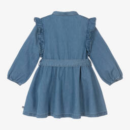 Petit Bateau-Girls Denim Dress with Belt | Childrensalon Outlet