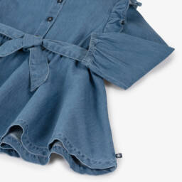 Petit Bateau-Girls Denim Dress with Belt | Childrensalon Outlet