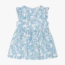 Petit Bateau-Голубое платье с цветочным узором для девочек | Childrensalon Outlet