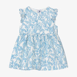 Petit Bateau-Голубое платье с цветочным узором для девочек | Childrensalon Outlet