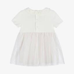 Petit Bateau-Элегантное кремовое платье из тюля для девочек | Childrensalon Outlet