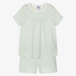 Petit Bateau-Girls Emerald Blossom Sleep Set | Childrensalon Outlet