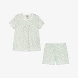 Petit Bateau-Girls Emerald Blossom Sleep Set | Childrensalon Outlet