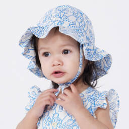 بتي باتو-قبعة شمسية قطنية مزينة بالورود للبنات | Childrensalon Outlet