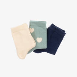 بتي باتو-جوارب قطن لون عاجي وأخضر للبنات (3 قطع) | Childrensalon Outlet