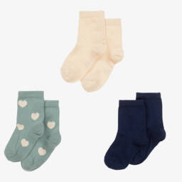 بتي باتو-جوارب قطن لون عاجي وأخضر للبنات (3 قطع) | Childrensalon Outlet